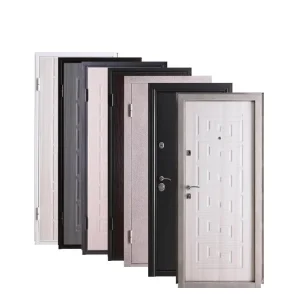 Modern White and Black Rock Wool-Filled Polymer Security Door Russian Main Entry Swing Style Windproof Exterior Door