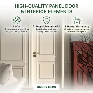 Modern Wood Grain Waterproof Soundproof Side-Opening Door for Recording Studios and KTVs