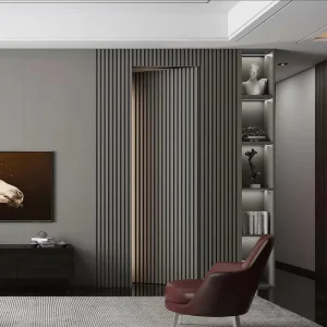 Modern Wood Interior Flush Invisible Door with Hidden Hinge Frameless Secret Door
