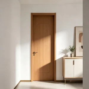 Modern Wooden Door, Oak Color, Waterproof, Bedroom Door