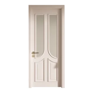 Modern Wooden French Glass Entrance Door for Villas and Office Buildings
