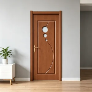 Modern Wooden PVC Plastic Door Anti-scratch Waterproof Bathroom Hotel Bedroom Villa
