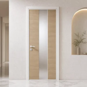 Modern Wooden Pivot Door, Aluminum Wood Composite Interior Door for Houses