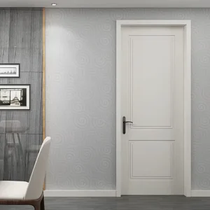 Modern Wooden Single Bedroom Door With Aluminium Frame