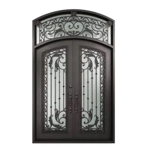 Modern Wrought Iron Main Entrance Door, Classic Design for Villa