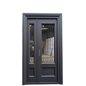 Modern Wrought Iron Security Door, Composite Style, Insulated, Anti-Theft, Apartment Use
