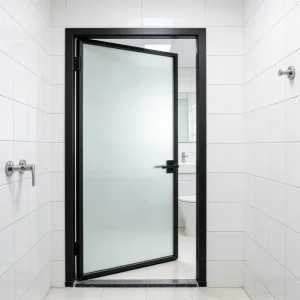 Moisture Proof Aluminum Swing Privacy Glass Interior Doors Stable Structure Durable Design for Hotel Apartment