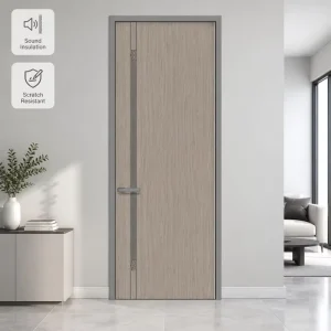 Moisture-Resistant Interior Aluminum Frame Wood Door with Melamine-Faced Board and Acoustic Design for Household and School Use