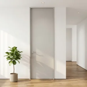 Moisture-Resistant Soft Matte Aluwood Hinged Door with Invisible Seam Frame and Lock