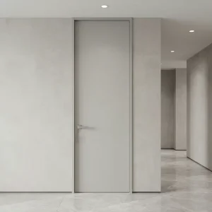 Moisture-Resistant Soft-Matte Aluwood Hinged Interior Door with Hidden Frame and Shockproof Lock