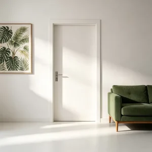 Moroccan Coffee F Solid Wood Sound-Insulating Interior Door with Vintage Style