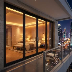 Mosquito Net Sliding Door Aluminum Sliding Door for Bathroom