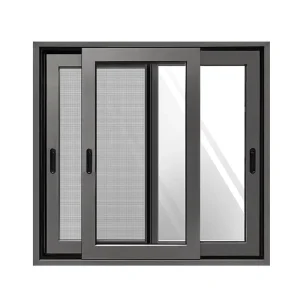NFRC AS2047 Certified 3 Track Slim Frame Aluminum Sliding Window Double Glazed Thermal Break for Modern Villa Project