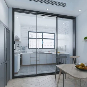 NFRC Aluminum Sliding Glass Door Energy Efficient Double Glass Partition Sliding Doors for Residential Interior Kitchen