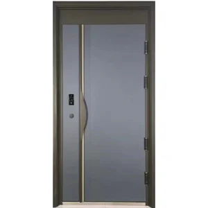 NFRC Exterior Steel Security Unequal Double Door Customized Size