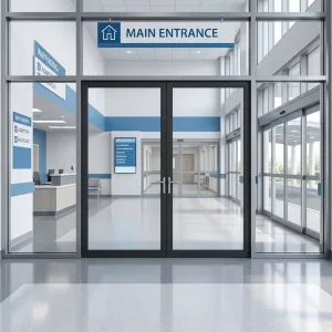NFRC NOA FPA AS2047 Hurricane Impact Aluminum Hinged Doors With Thermal Insulation