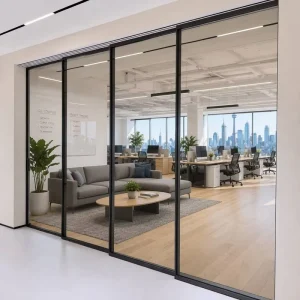 NFRC-Rated Modern Aluminum Folding Sliding Door Thermal-Break Narrow Frame Double-Glazed Sound-Insulated Partition