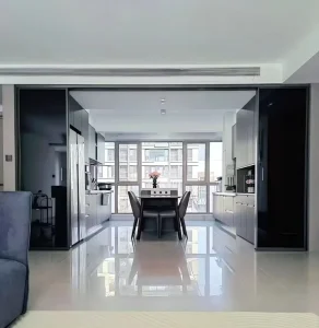 NFRC Thermal Break Aluminum Sliding Glass Door Double Glazed Tempered Glass Minimalist Design for Wine Cellar, Garden, Hospital, or Interior