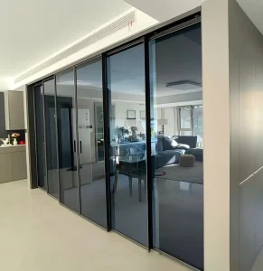 NFRC Thermal Break Aluminum Sliding Glass Door with Double-Glazed Tempered Glass for Wine Cellar, Garden, Hospital, and Interior Use