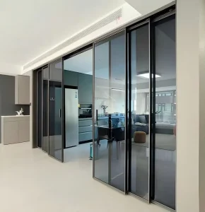 NFRC Thermal Break Aluminum Sliding Glass Door with Double-Glazed Tempered Glass for Wine Cellar, Garden, Hospital, and Interior Use