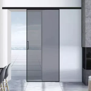 Narrow Aluminum Alloy Glass Sliding Door with Hanging Rail for Toilet or Kitchen