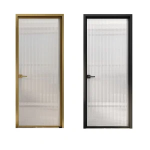Narrow Bathroom Swing Door with Changhong Tempered Glass and Stainless Steel Frame