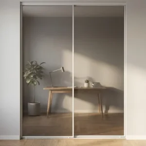 Narrow Bezel Slimline Sliding Glass Door Soundproof Double Glazed Aluminum Slide Door Interior Bedroom Partition Door Window