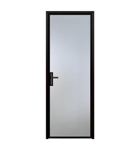 Narrow Edge 35 Series Swing Door with Magnesium-Aluminum Alloy Frame and Carbonized Glass for Bathroom