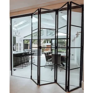 Narrow Frame Aluminum Alloy Modern Design Waterproof Folding Sliding Bi Fold Door for Balcony and Villa