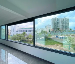 Narrow-Frame Aluminum Alloy Panoramic Sliding Window with Large Opening and Silent Operation for Exterior Villa