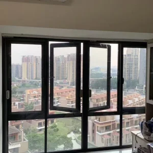 Narrow Frame Aluminum Casement Window Matte Black Clear Glass for Bedroom and Living Room