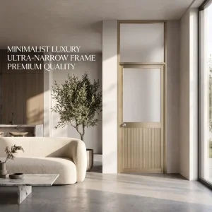 Narrow Frame Aluminum Door Moisture Resistant Anti-Oxidation Kitchen Bathroom