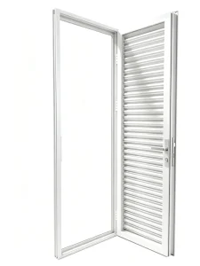 Narrow Frame Aluminum Door With Adjustable Louver For Small Apartment Layouts