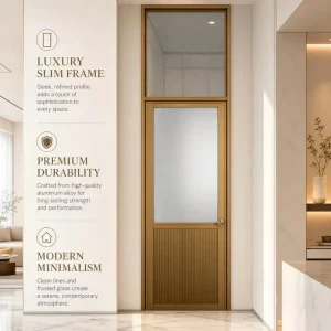 Narrow-Frame Aluminum Glass Door Partition Replacement