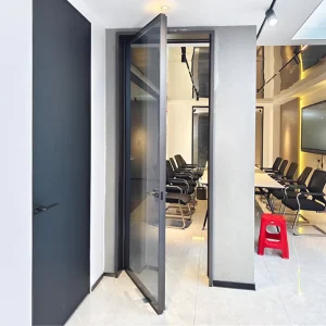 Narrow-Frame Aluminum Glass Swing Door for Apartment Projects