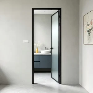 Narrow-Frame Aluminum Interior Glass Swing Door for Residential Use