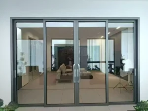 Narrow-Frame Aluminum Sliding Door, Double-Glazed, Soundproof, Space-Saving, for Villa, Balcony, or Patio