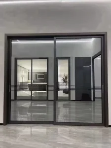 Narrow Frame Aluminum Sliding Door Thermal Break Heat Insulation Double-Glazed Glass Exterior Sliding Door
