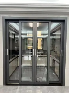 Narrow Frame Aluminum Sliding Door, Weather Resistant and Anti-Corrosion