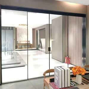 Narrow Frame Aluminum Sliding Glass Door Soundproof Custom for Villa or Hotel Lobby