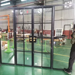 Narrow-Frame Aluminum Sliding Glass Door with Fiberglass Screen Netting, Manual Opening