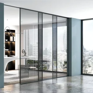 Narrow Frame Aluminum Sliding Patio Door Modern Design Laminated Glass