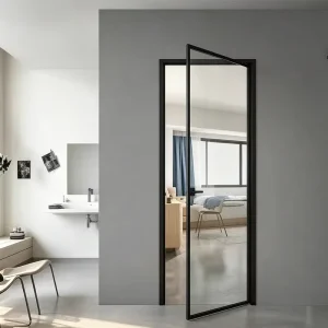Narrow-Frame Aluminum Swing Door for Interior and Exterior Balcony Patio Use Glass Door