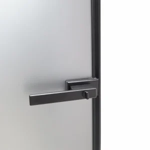 Narrow-Frame Aluminum Tempered Glass Bathroom Interior Swing Door