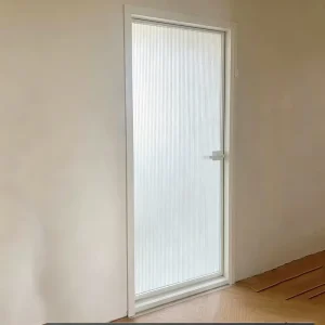 Narrow Frame Black Aluminum Single Swing Door with Lock for Indoor Use