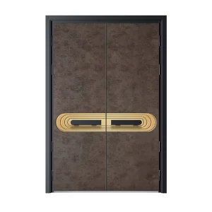 Narrow-Frame Cast Aluminum Villa Entry Carved Texture Anti-Burglary Smart Lock Entrance Door for Luxury House Apartment Resort
