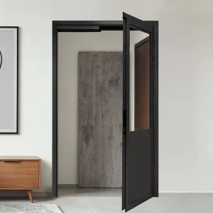 Narrow-Frame Glass Sliding Swing Door for Modern Home Bathroom