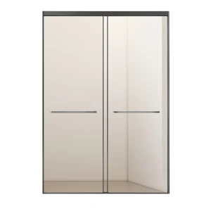 Narrow Frame Linear Partition Dry Wet Separation Sliding 6mm Tempered Glass Stainless Steel Shower Door for Hotel