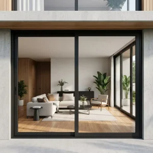 Narrow Frame Slim Soundproof Tempered Glass Sliding Door for Bedroom and Office