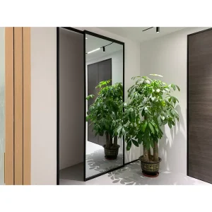 Narrow-Frame Soft-Closing Ghost Sliding Door Concealed System Mirror-Surface Aluminum Interior Door